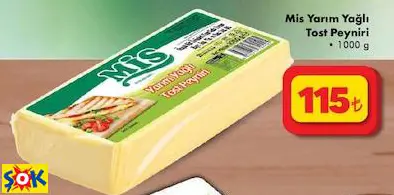 MİS YARIM YAĞLI TOST PEYNİRİ MİS YARIM YAĞLI TOST PEYNİRİ